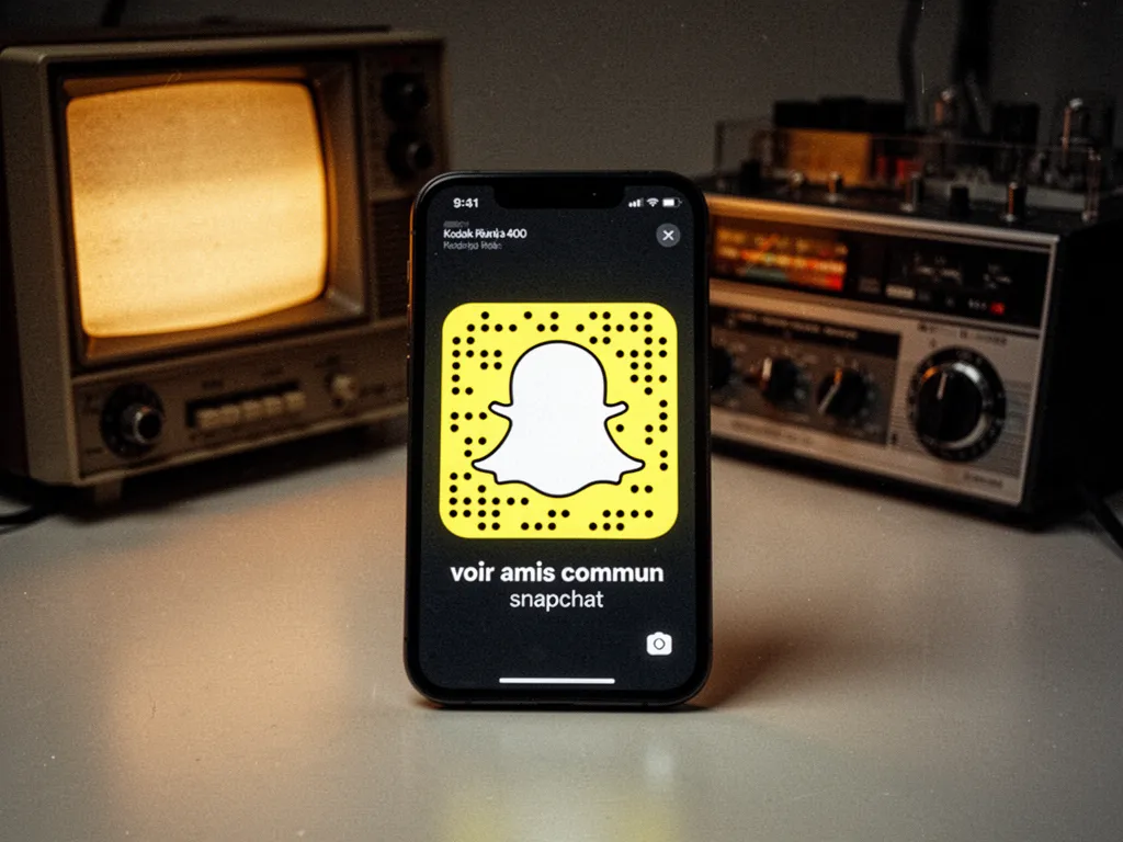 Écran de smartphone affichant la liste d'amis Snapchat avec des suggestions de contacts